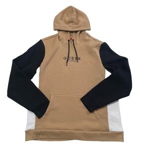 Guess Los Angeles Size L Hoodie Tan, White & Black Sweatshirt (Retail $70)